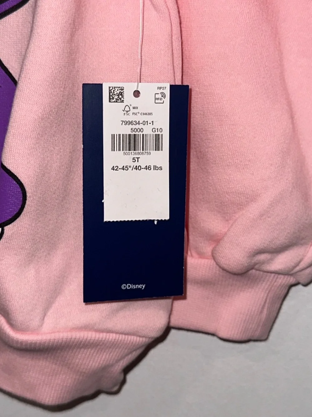 Old Navy x Disney Minnie Mouse Witch Halloween Sweatshirt Pink NEW Sz 5T Pumpkin